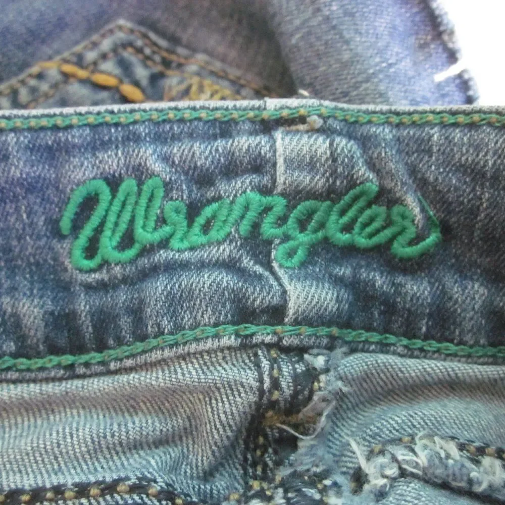 Wrangler Womens Size 0 / 34 Cut Off Blue Denim Cotton Short Shorts 2